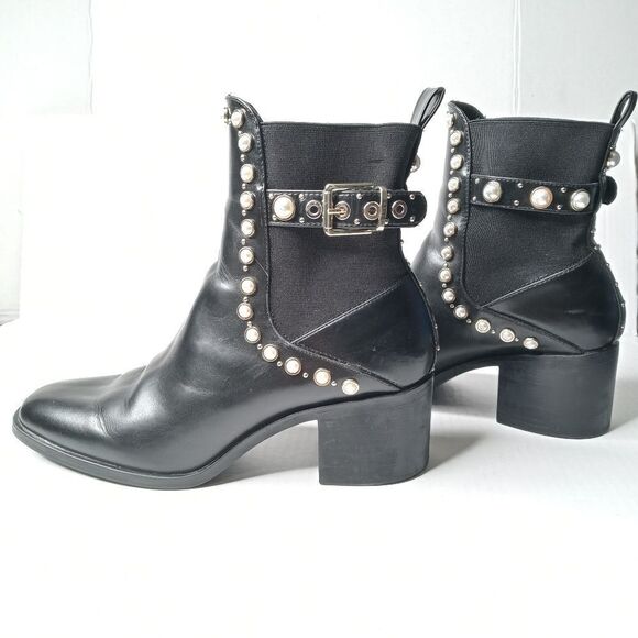 Zara black studded ankle boots size 41 - Picture 5 of 16